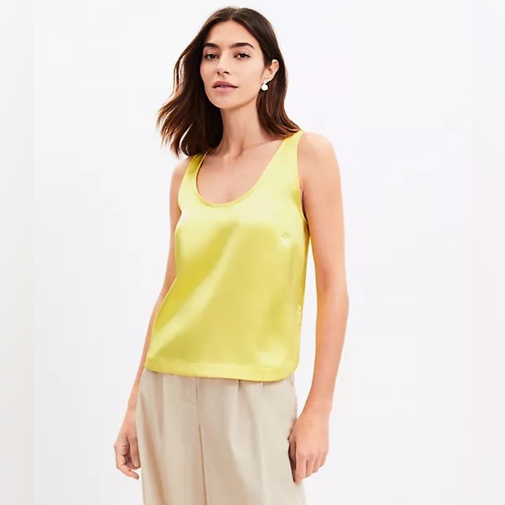 NWT Loft Satin Hi-Lo Hem Tank Top – Large